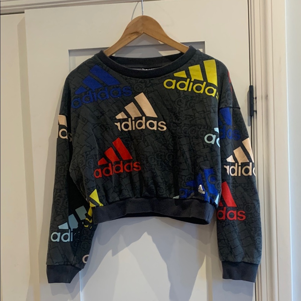 Adidas Blue Red Crew Neck Sweater